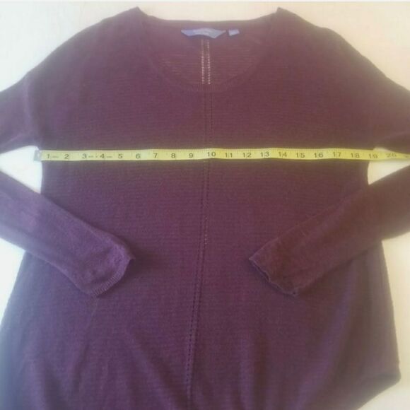 Simply Vera Vera Wang Sheer Mesh Asymmetrical Lightweight Purple Top Size Small - Picture 6 of 9